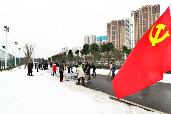 一場雪，體育中心美得不要不要的</br>但最美的風景還是他們